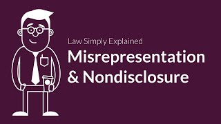 Misrepresentation and Nondisclosure  Contracts  Defenses amp Excuses [upl. by Shaw]