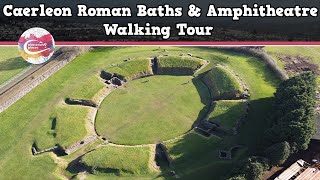 CAERLEON ROMAN BATHS amp AMPHITHEATRE WALES  Walking Tour  Pinned on Places [upl. by Denie]