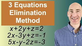 Solving Systems of 3 Equations Elimination [upl. by Llerdna]