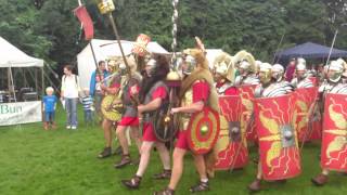 Roman Reenactment at the Amphitheatre in Caerleon Marching In [upl. by Paget]