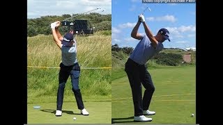 Justin Thomas golf swing  Long Iron faceon amp downtheline July 2017 [upl. by Robertson]