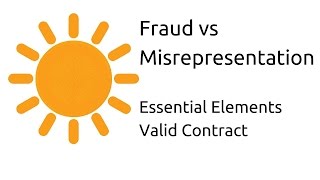 Fraud vs Misrepresentation  Other Essential Elements of a Valid Contract  CA CPT  CS amp CMA [upl. by Sicard]